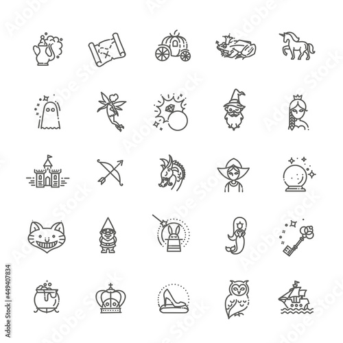 Simple Set of Fantasy Related Vector Line Icon