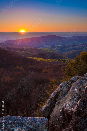Sunset from Bearfence Mountain, Shenandoah National Park, Virginia © Walt