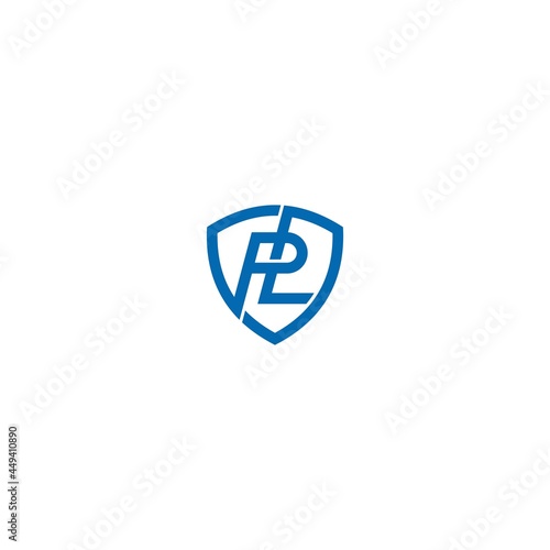 Letter PL with shield abstract Logo Template Design Vector, Emblem, Design Concept, Creative Symbol, Icon vector