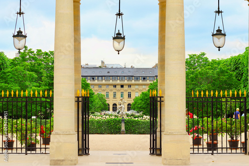 Photography The entrance to the Jardin du Palais-Royal garden in Paris, France