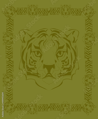 luxury background with tiger. for the design of postcards, packages, envelopes and holiday paraphernalia in 2022.