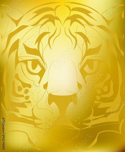 luxury background with golden tiger. for the design of postcards, packages, envelopes and holiday paraphernalia in 2022.