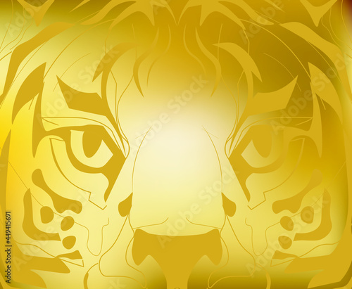 luxury background with golden tiger. for the design of postcards, packages, envelopes and holiday paraphernalia in 2022.