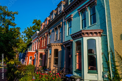 Принти на полотні Photo of Capitol Hill Row Homes, Washington, DC USA