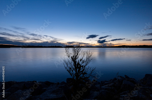 A long exposure of the lake Luspen in Storuman in the Swedish Lapland