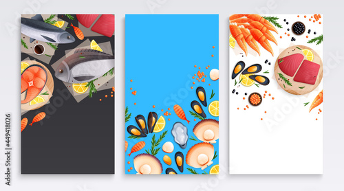 Seafood Posters Set