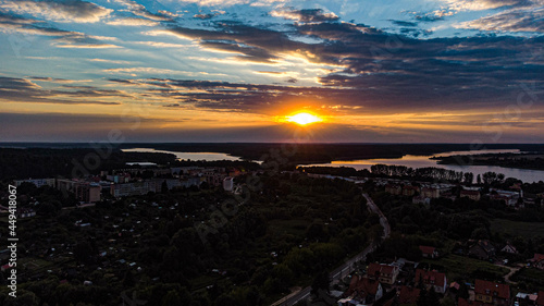 Jezioro Drwęckie o zachodzie słońca - Warmia i Mazury