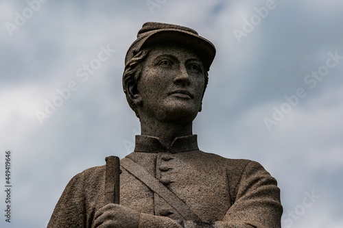 Closeup Photo of 130th Pennsylvania Volunteer Infantry Monument, Antietam National Battlefield, Maryland USA photo