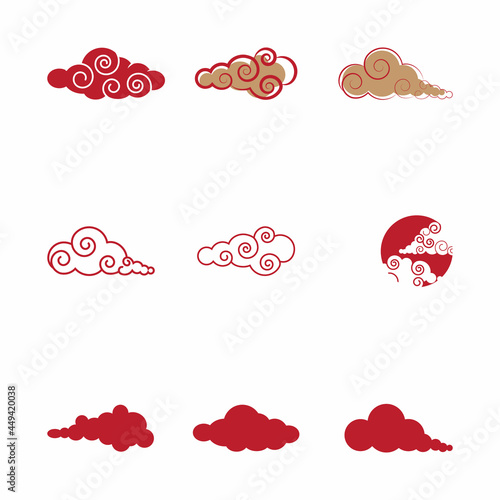 Chinese clouds Logo Template vector symbol design