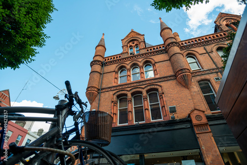Photography South City Market red brick building aka George Street Arcade in Dublin, Republi