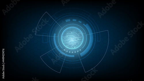 Abstract technology background circles digital hi-tech technology design background. concept innovation. vector illustration.