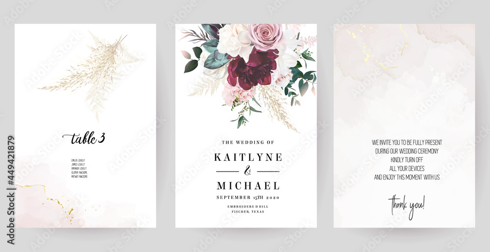 Luxurious beige and blush trendy vector design frames.