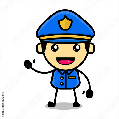 Cute police character, Vector illustration eps.10