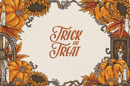 halloween pumpkin frame