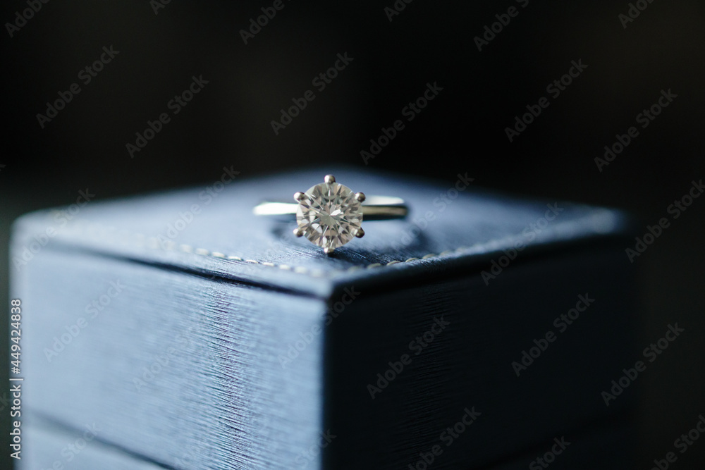 wedding diamond ring on jewelry box wedding diamond ring on jewelry box
