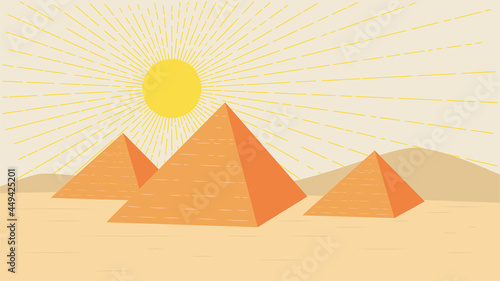 Egypt landscape with pyramids
