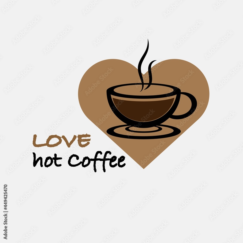 Obraz premium Vector logo template. Coffee love