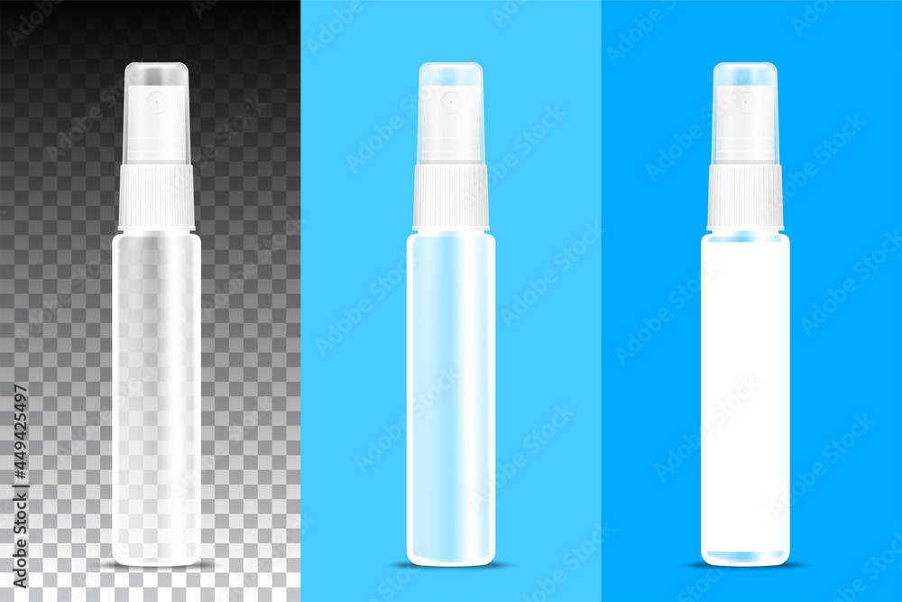 perfume bottle clear spray on transparent background, packaging bottle spray, transparent bottle spraying mockup, 3d illustration perfume bottle clear spray on transparent background, packaging bottle spray, transparent bottle spraying mockup, 3d illustration