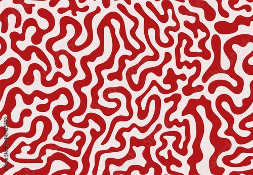 Abstract liquid shapes seamless pattern. Modern print, coral shapes, curves. Hand drawn background, wallpaper. Vector illustration