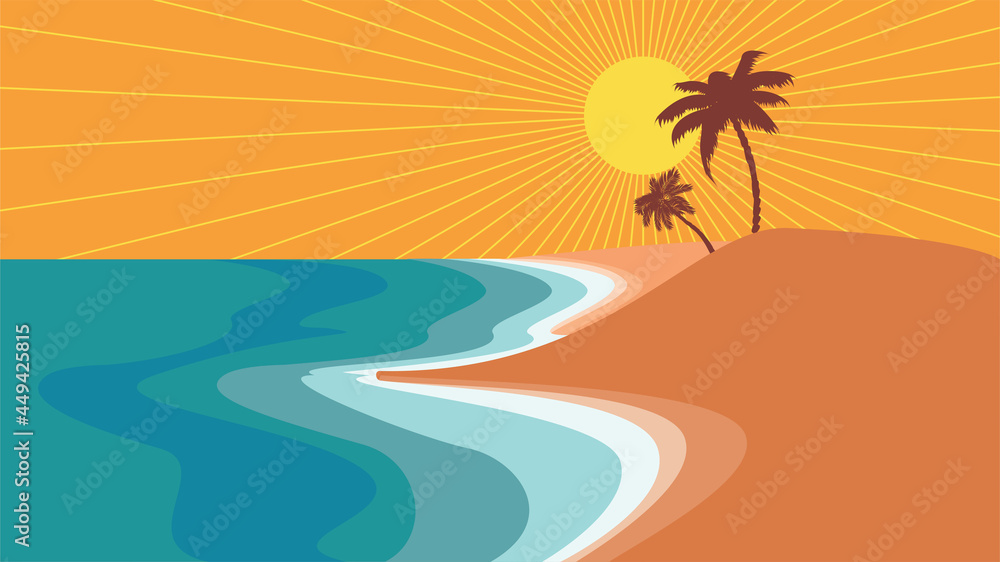 Obraz premium Seashore and palm trees