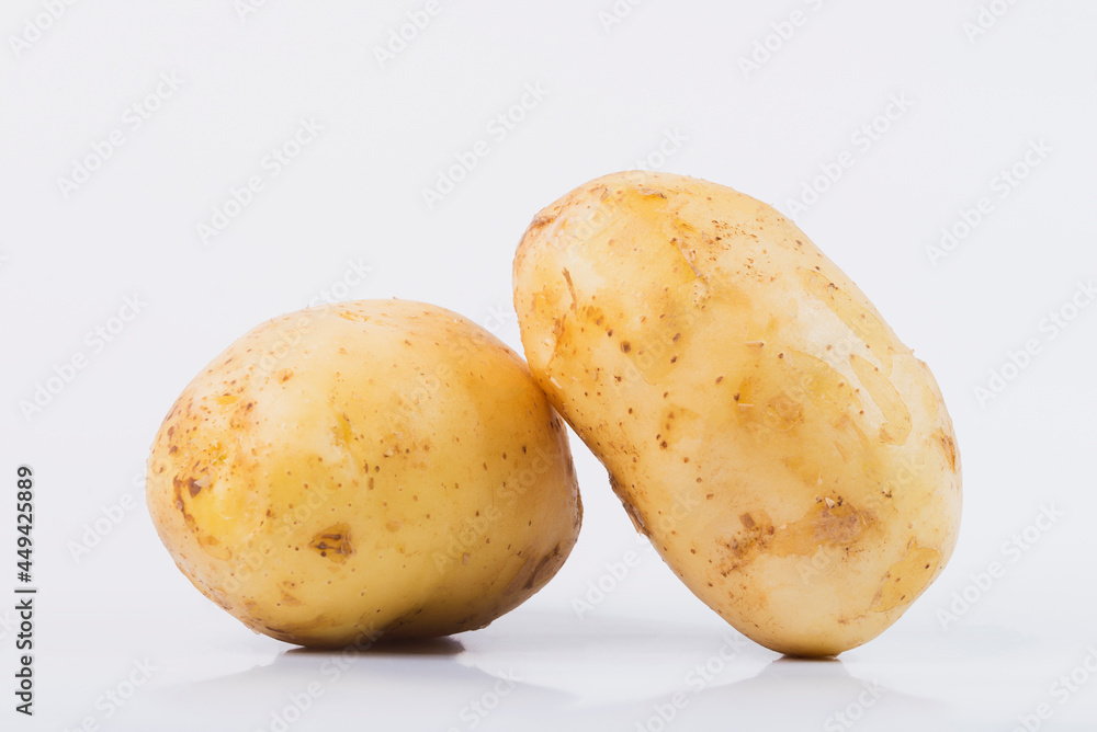 Potatoes on a white isolated background. Potatoes on a white isolated background.