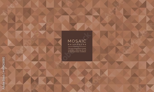 Abstract geometric mosaic glitter of bronze colour background