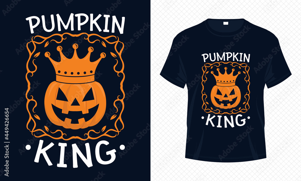 Pumpkin King – Halloween T-shirt Design Vector. Good for Clothes, Greeting  Card, Poster, and Mug Design. vector de Stock | Adobe Stock