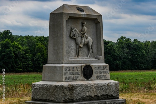 The Monument to the 8th New York Volunteer Cavalry Regiment, Gettysburg National Military Park, Pennsylvania USA