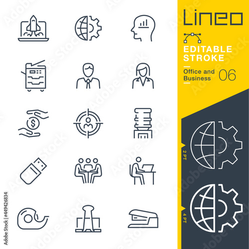 Lineo Editable Stroke - Office and Business line icons