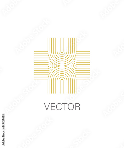 Cross logo - abstract medical or pharmacy vector logo template or icon.