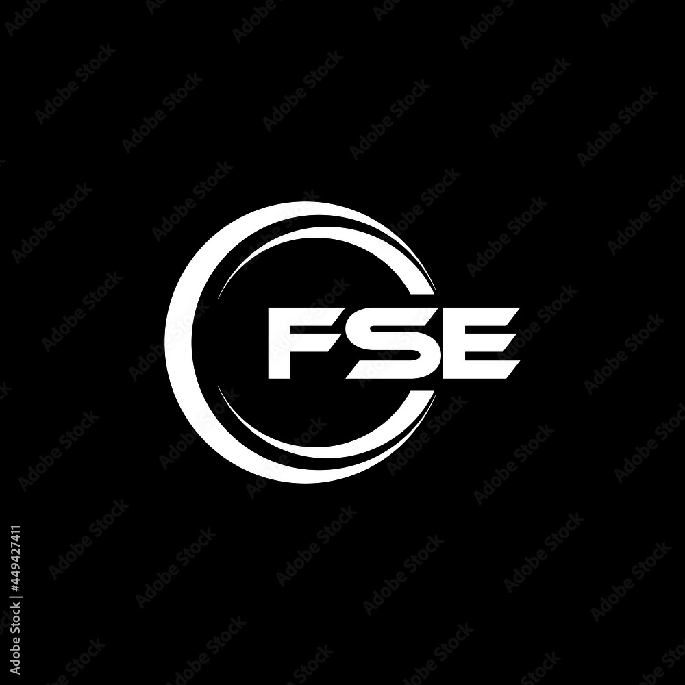 FSE letter logo design with black background in illustrator, vector ...