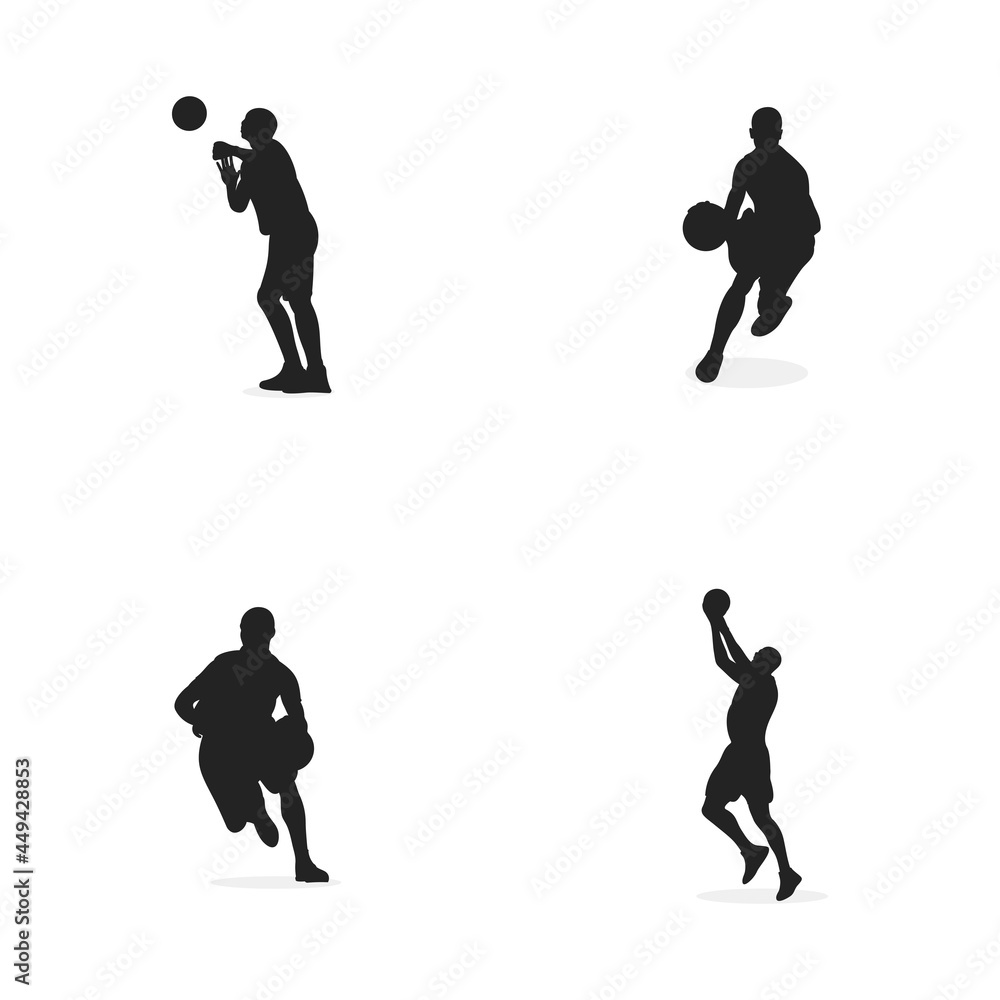 Basketball design concept, illustration silhouette, vector Basketball design concept, illustration silhouette, vector