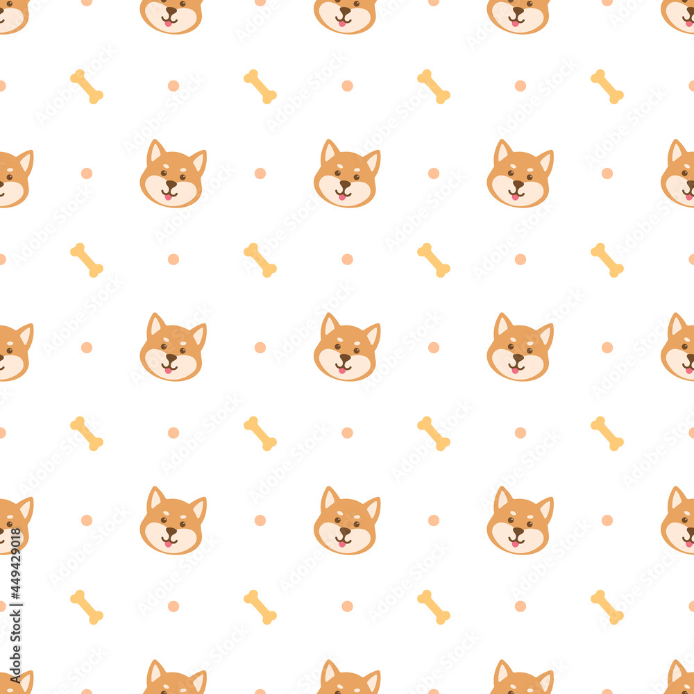 cute inu shiba pattern background
