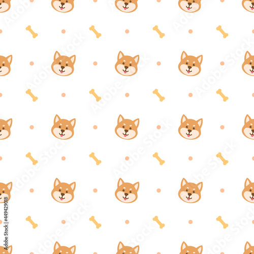 cute inu shiba pattern background © fendy