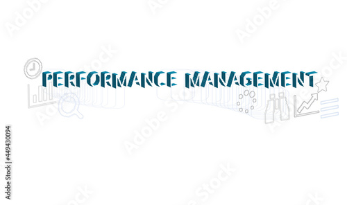 performance management vector concept pixel style illustration isolated