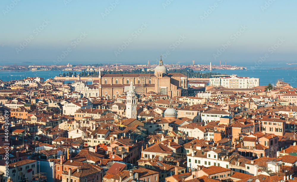 View on Venice from San Marco tower, Italy.