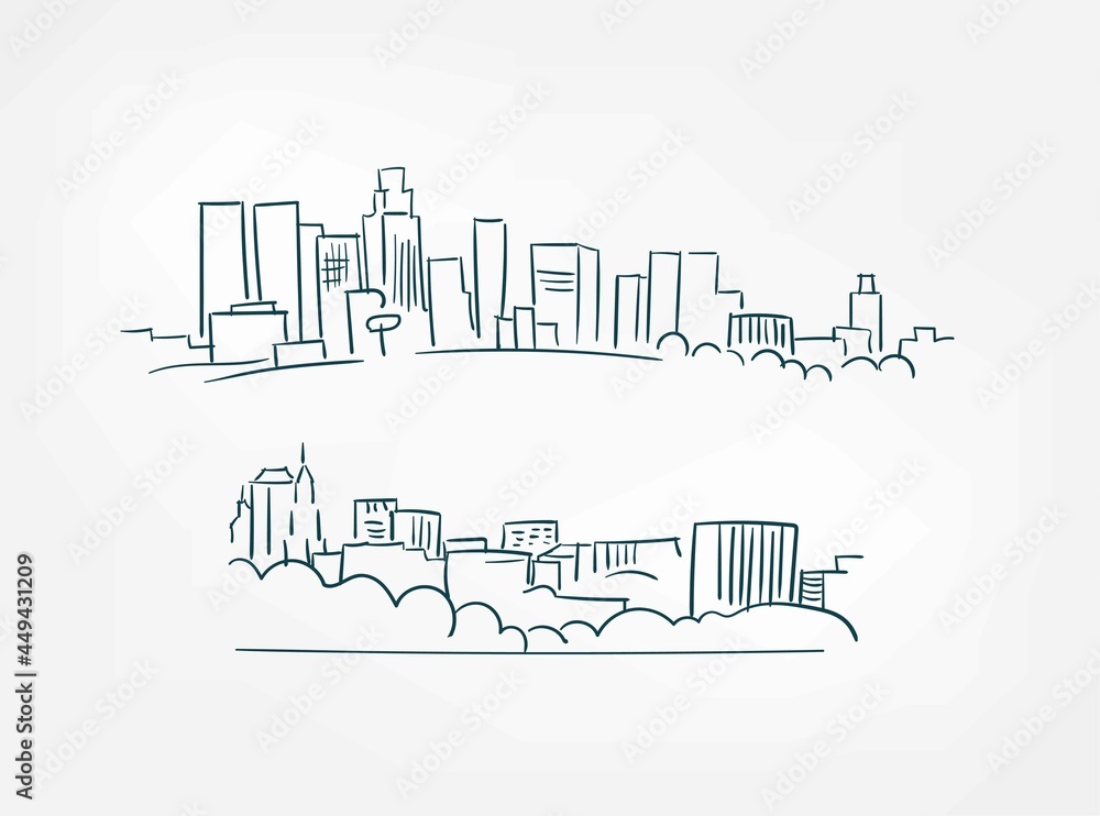 Fototapeta premium arc city vector sketch isolated simple design element