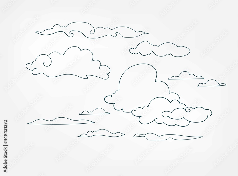 clouds vector doodle design elements isolated clouds vector doodle design elements isolated