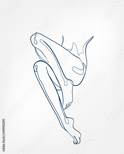 legs girl line art single line isolated vector illustration abstract