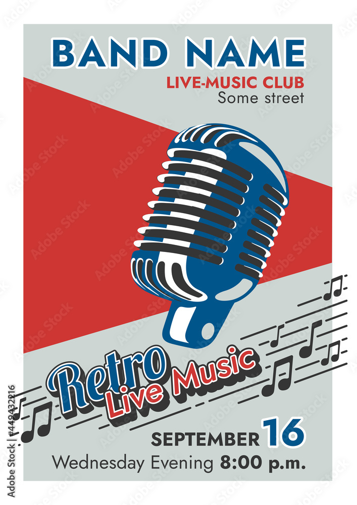 "Retro Live Music" is an easily editable high resolution poster