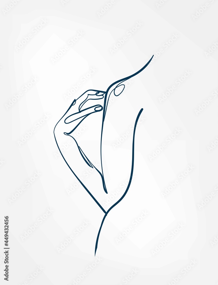 hands girl line art single line isolated vector illustration abstract hands girl line art single line isolated vector illustration abstract