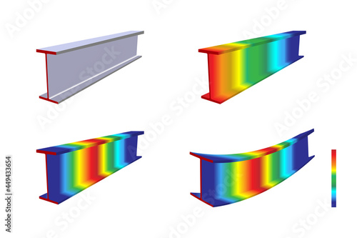 Finite element analysis of steel, Von mises stress, Vector illustration eps.10