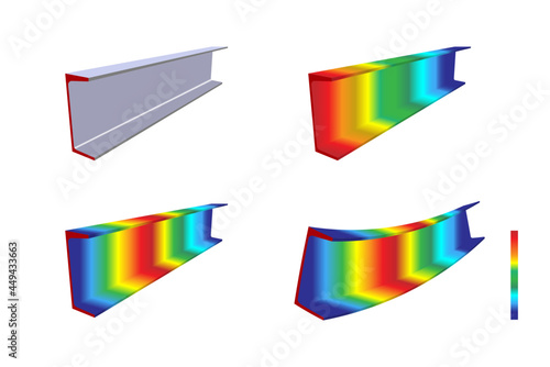 Finite element analysis of steel, Von mises stress, Vector illustration eps.10
