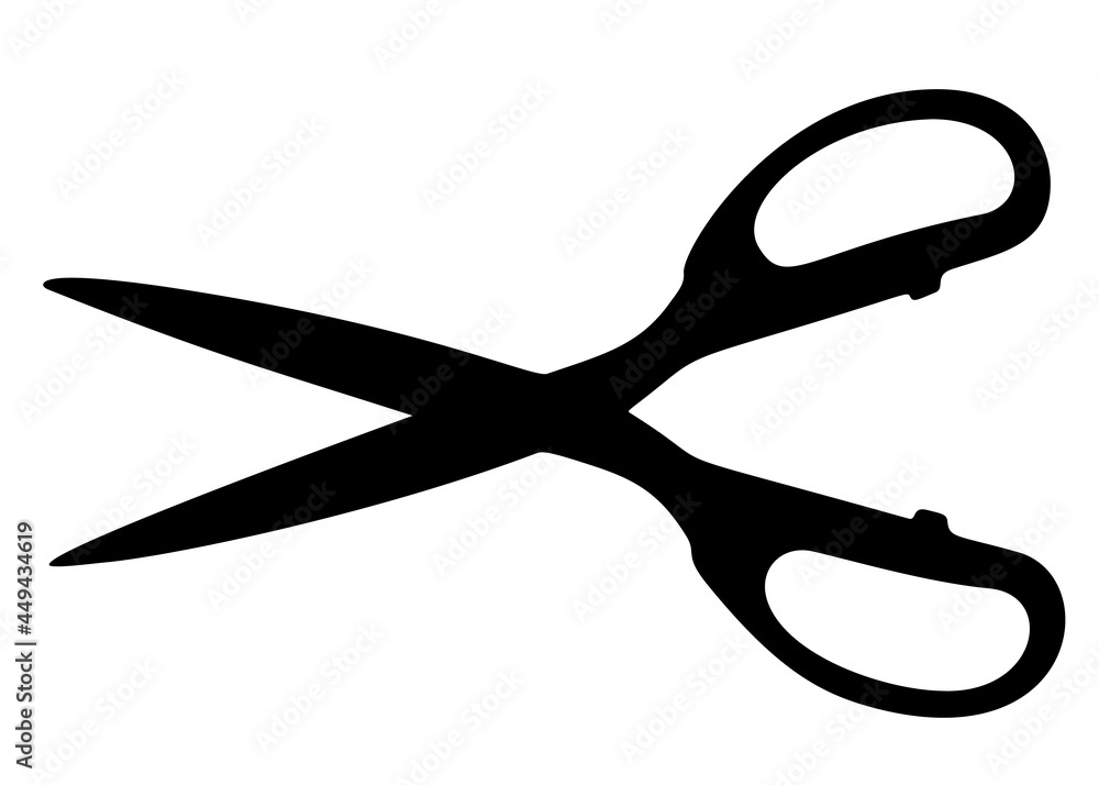Large scissors for tailors or hairdressing needs. Vector image. Large scissors for tailors or hairdressing needs. Vector image.
