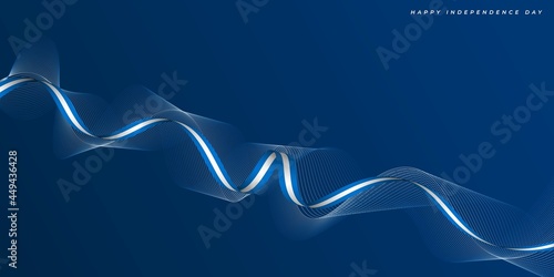 Blue abstract background with flying ribbon design