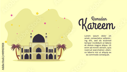 Ramadan event flat design illustration for web landing pages, banners, social, posters, advertisements, promotions, greeting card 