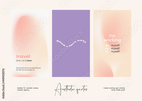 Social media story gradient aesthetic quotes template collection