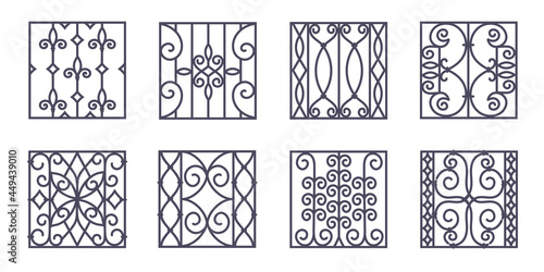 Forged grating. Forging. The ornament. Patterns. Vector illustration.