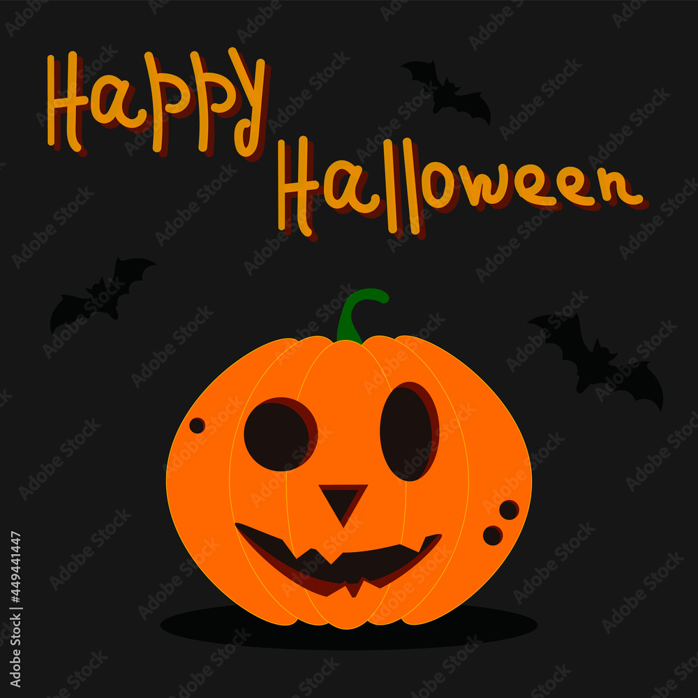 happy halloween background with pumpkin