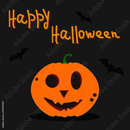 happy halloween background with pumpkin